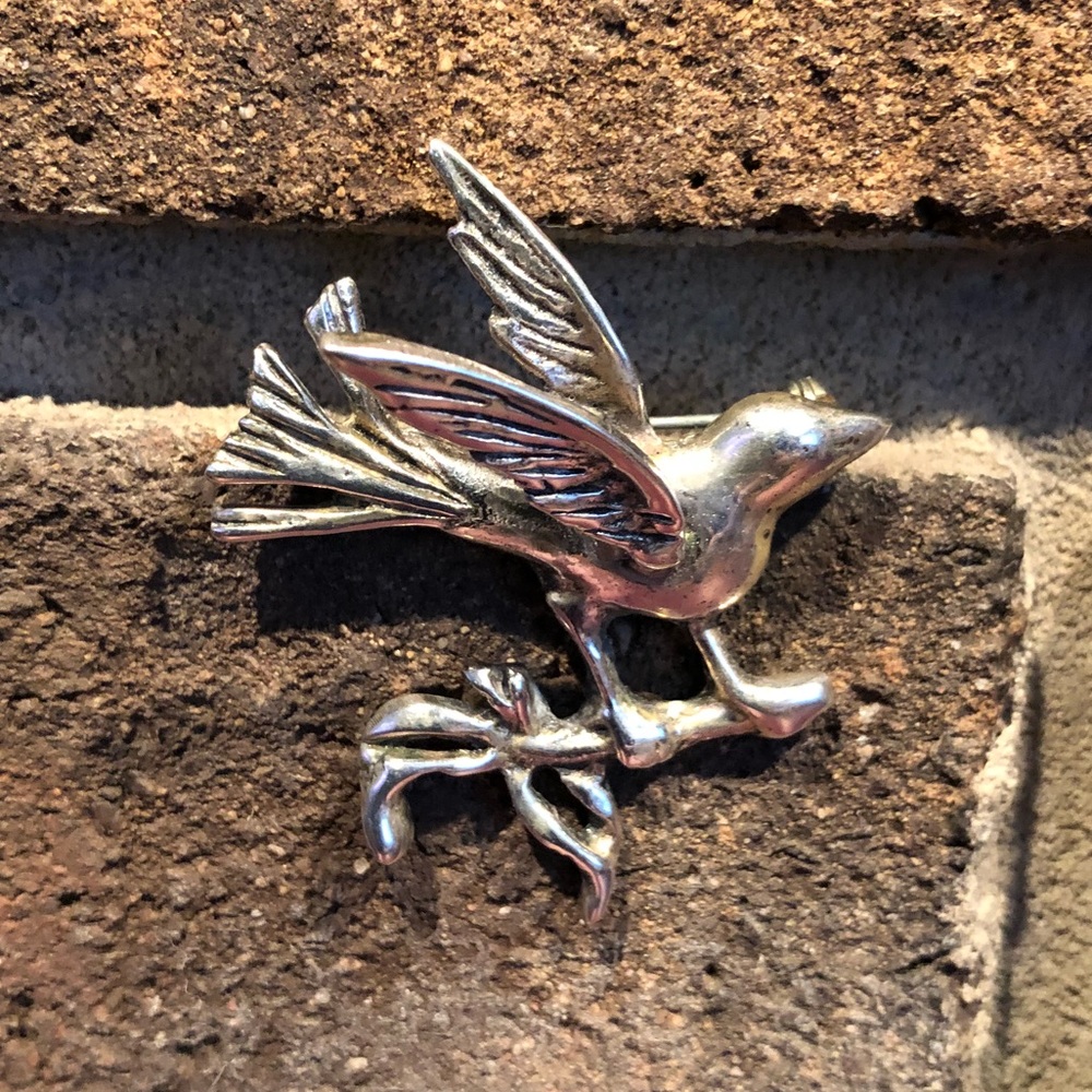 Vintage Sterling Bird Brooch
